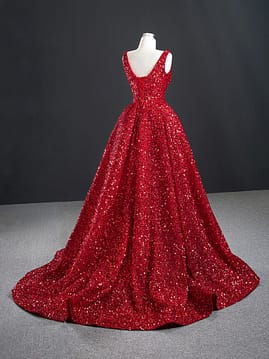 High end Bridal V-neck European And American Sequined Tutu Skirt diamond and gold plates