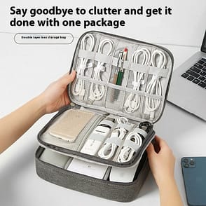 Data Cable Storage Bag Mobile Power Box Travel Portable Digital Accessories Organizing Folders