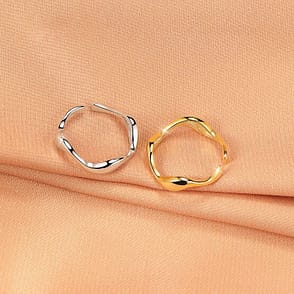 Irregular Wave Glossy Ring Gold Plated Personality Ornament