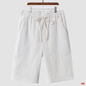 Linen Shorts Men's Casual Loose Cropped Pants