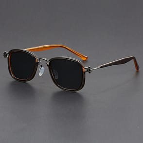 Retro Square Frame Metal Sunglasses