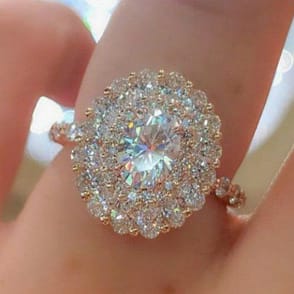 Zircon Princess White Plated Gold Diamand Engagement Ring