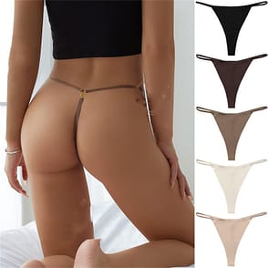 Seamless Thin Belt Buckle T-String Panties – Minimalist Women's Underwear | QuickoKart